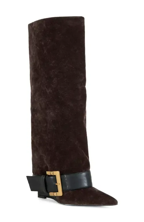Antonina Belted Wedge Boot by AZALEA WANG