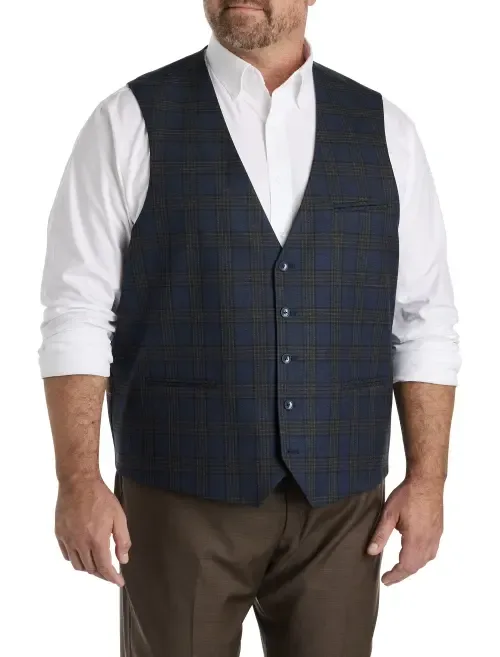 Glen Plaid Vest by Oak Hill by DXL