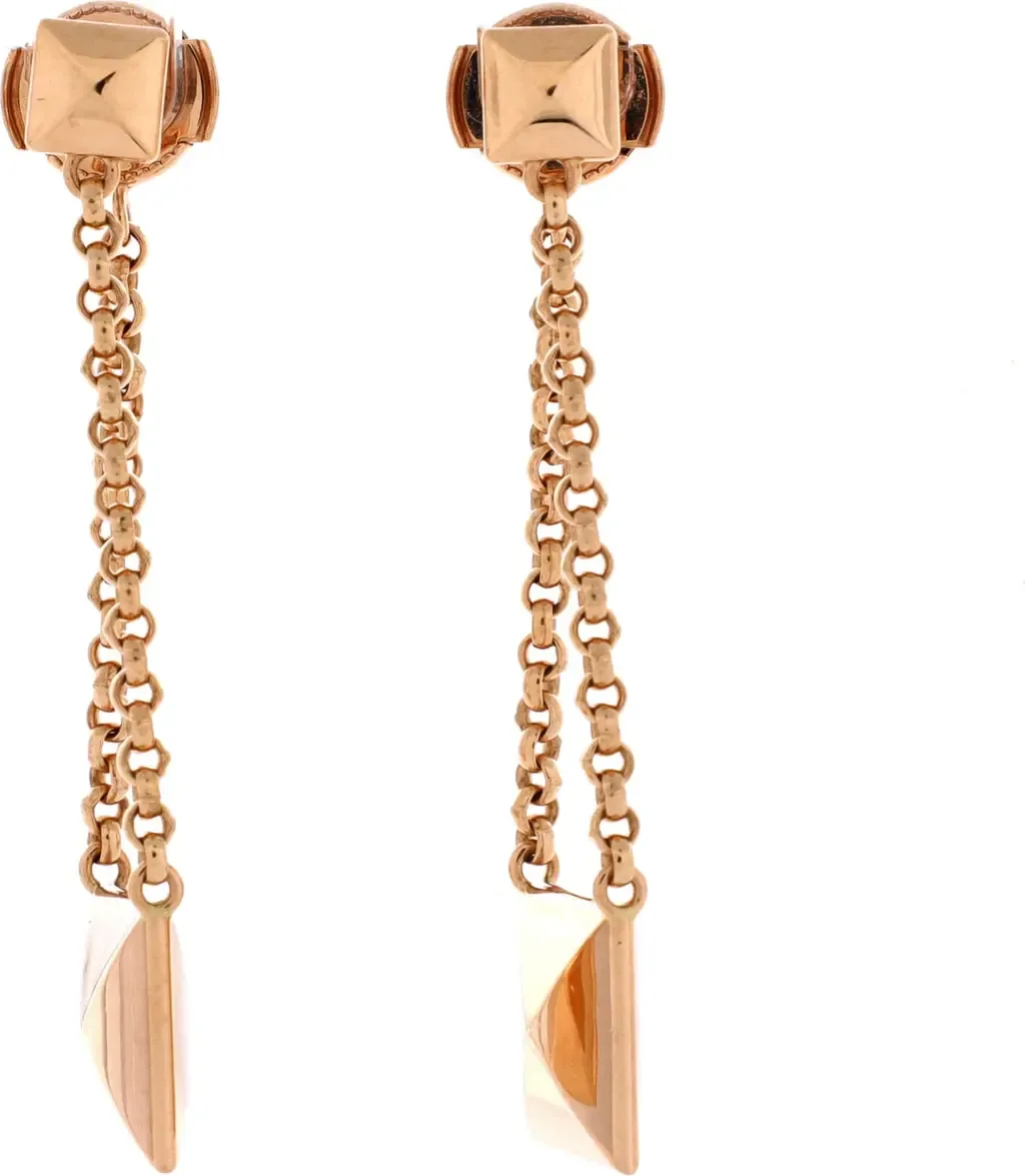 Clou D'H Drop Earrings 18K Rose Gold by Pre-Owned Hermes