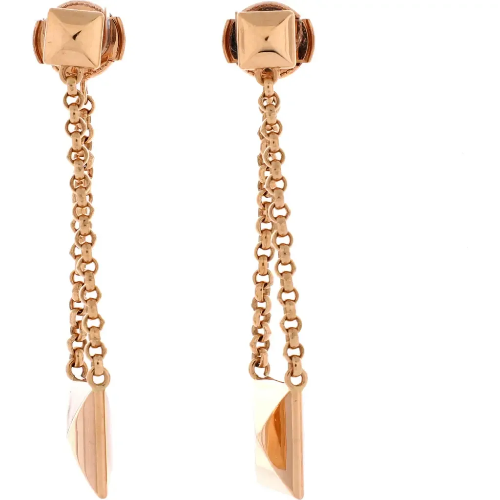 Clou D'H Drop Earrings 18K Rose Gold by Pre-Owned Hermes