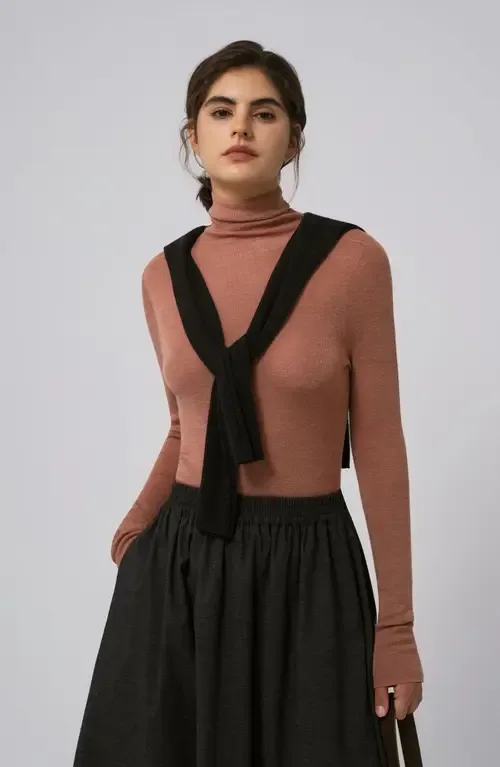 Ossa Knitted Hemp Turtleneck by JUANA