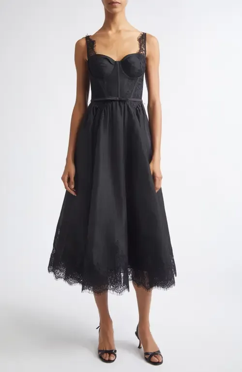 Valiant Lace Trim Corset Midi Dress by Zimmermann