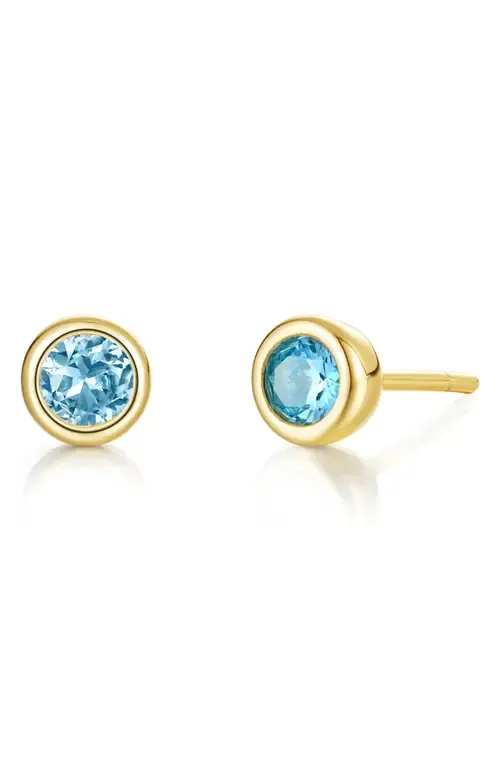 Bezel Simulated Birthstone Stud Earrings by Lafonn