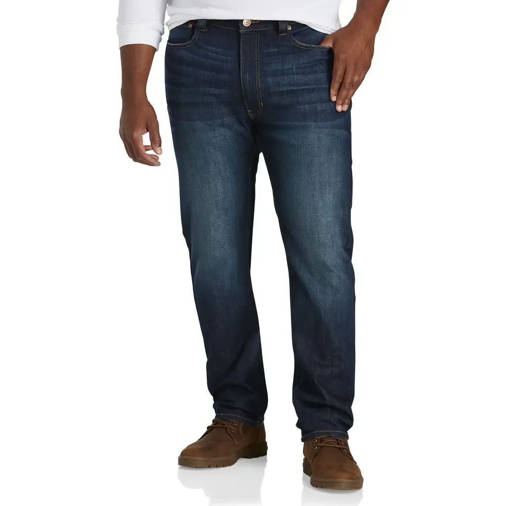 Tapered-Fit Stretch Jeans by True Nation by DXL