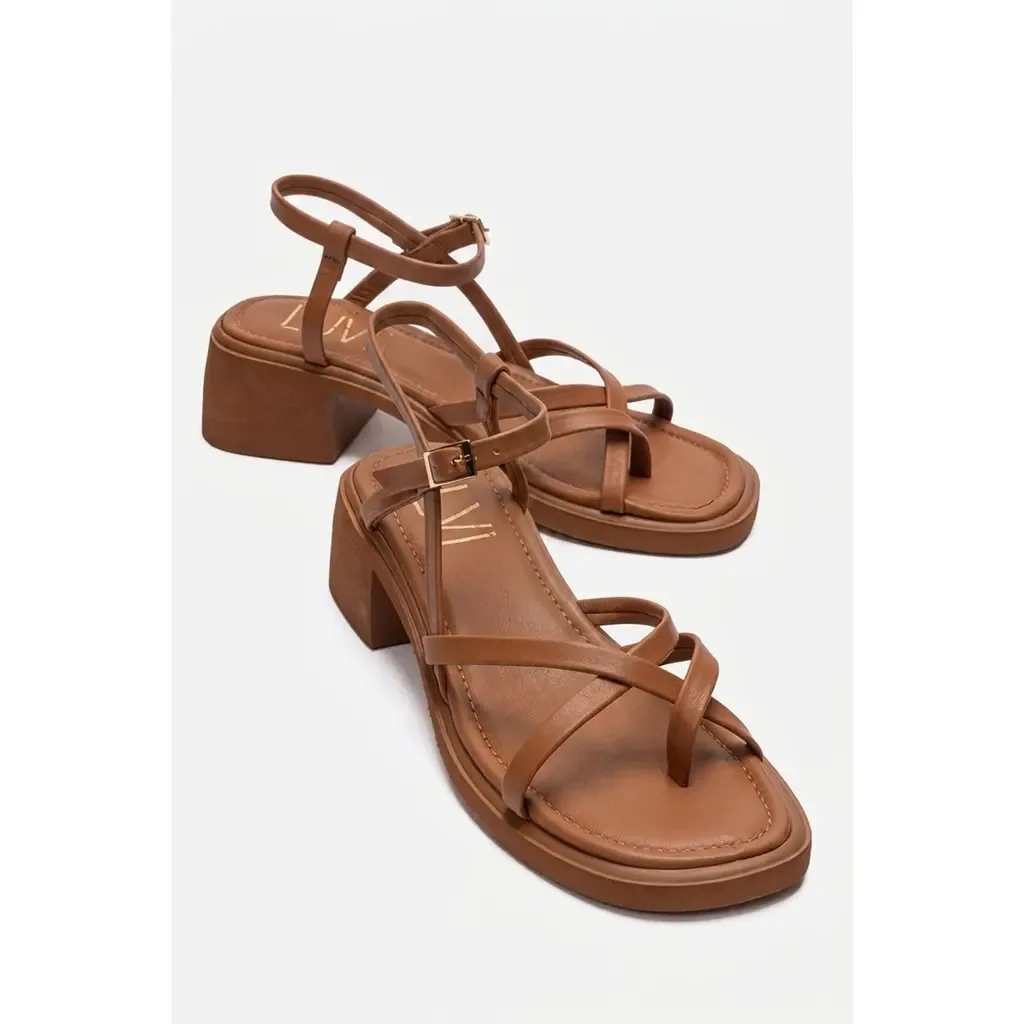 Cirelle Leather Block Heel Sandal by Forever & Always Shoes