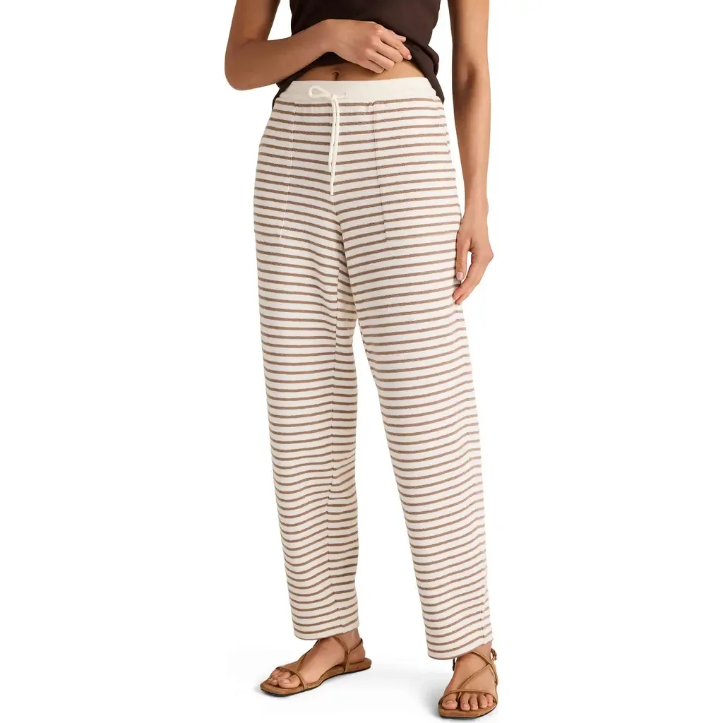Cotton Blend Textured Barrel Leg Pants by Haven Well Within