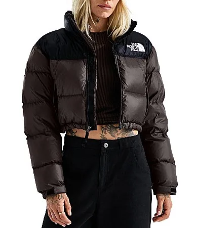 Nuptse Short Boxy Zip Front Down Puffer Jacket