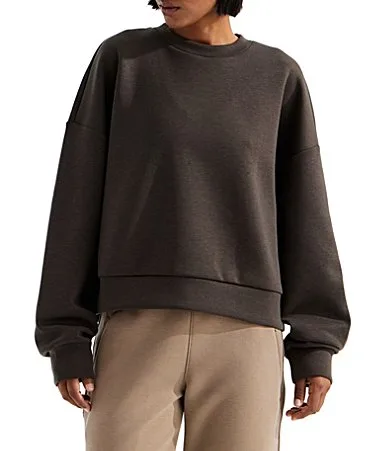 Jaida Crew Neck Dropped Shoulder Pullover Top