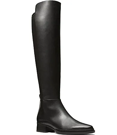 Lex Stretch Leather and Fabric Knee High Boots by MICHAEL Michael Kors