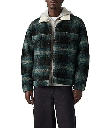 Type III Plaid Faux-Sherpa Trucker Jacket by Levi's