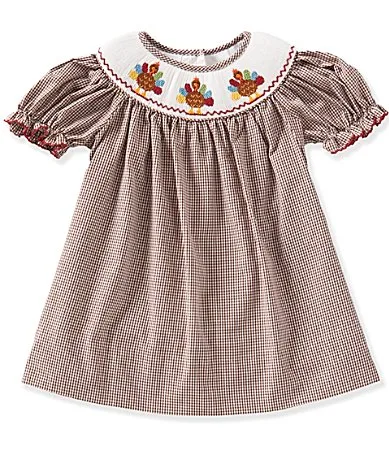 Smocked Turkey Bishop Dress by Edgehill Collection