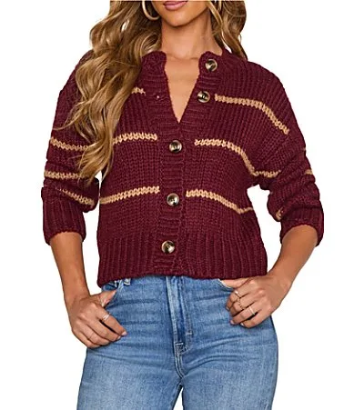 Striped Long Sleeve Cardigan