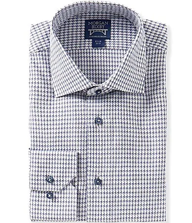 Classic Fit Houndstooth Dress Shirt - 15.5 x 32/33 by Morgan Bixby