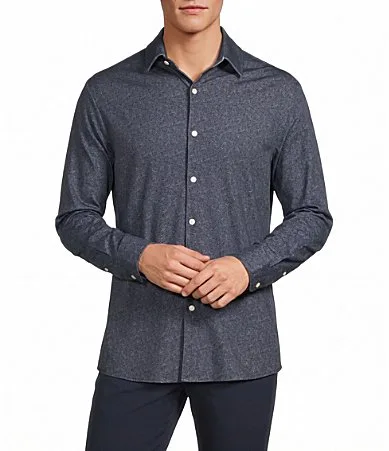 The Heritage Standard Collection Long Sleeve 4FLEX Tonal Scroll Sport Shirt by Hart Schaffner Marx
