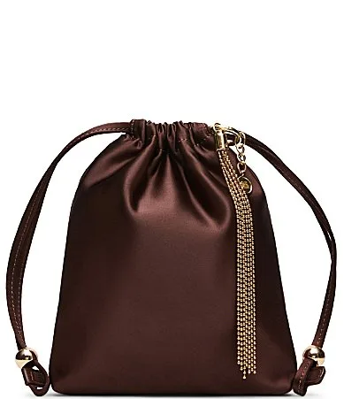 Calista Satin Drawstring Crossbody Pouch