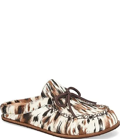 Alize Printed Calf Hair Moc Toe Mules by Kork-Ease