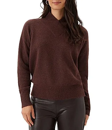 Shawl Collar Long Sleeve Sweater by Karen Kane