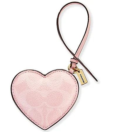 Boxed Puffy Heart Signature Canvas Bag Charm by Coach