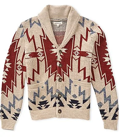 Southwestern Shawl Collar Cardigan by Lucky Brand