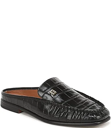 Sarto by Franco Sarto Lainey Crocodile Embossed Leather Mules by Franco Sarto