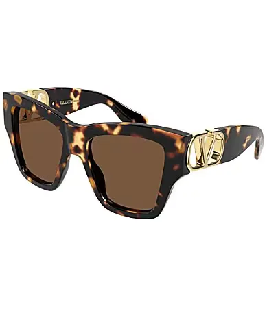 V Logo 53mm Butterfly Sunglasses by Valentino