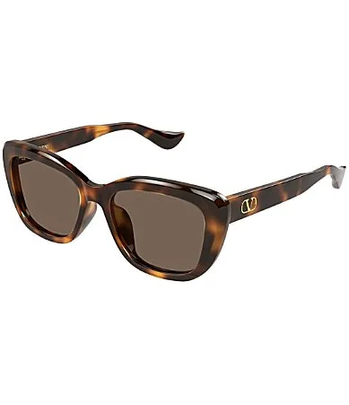 V Logo 56mm Butterfly Sunglasses by Valentino