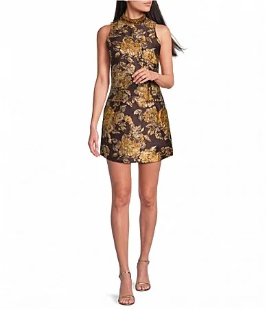 Irisa Jacquard Floral Sheath Mini Dress by Elliatt