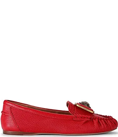 London Pimlico Leather Eagle Ornament Moccasins by Kurt Geiger