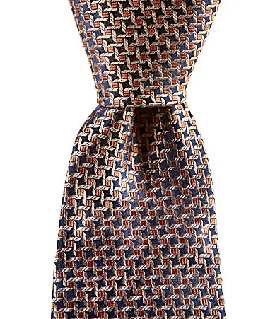 Neat Pattern Traditional Silk Tie by Hickey Freeman