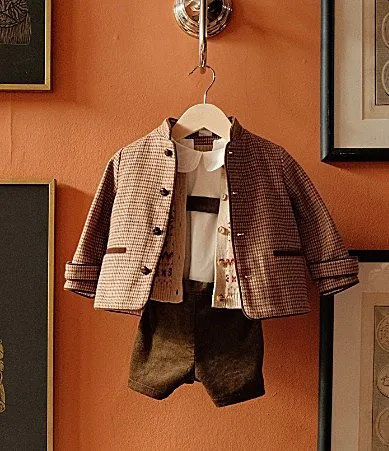 Edgehill Collection x Kristin Ellen Hockman Stand Collar Houndstooth Moritz Jacket by Edgehill Collection