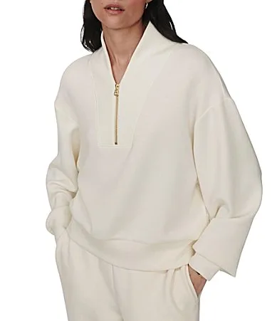 Davidson DoubleSoft Coordinating Stand Collar V-Neck Quarter Zip Long Sleeve Sweat Jacket by Varley