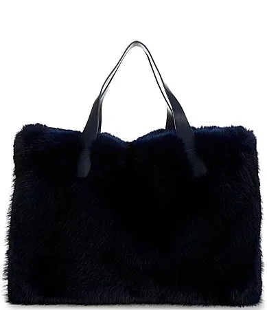 Confidante Solid Faux Fur Slouchy Tote Bag by Azalea Wang