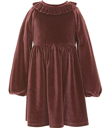 Velvet Ruffle Neck Dress by Adventurewear 360