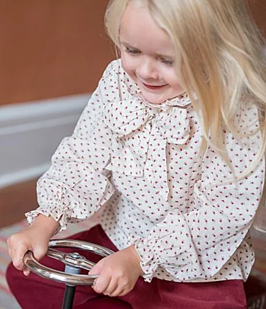 Edgehill Collection x Kristin Ellen Hockman Long Sleeve Woven Engla Top by Edgehill Collection