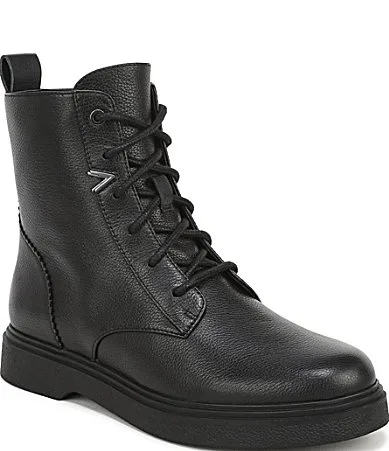 Delaney Tumbled Leather Lace Up Lug Booties by Vionic