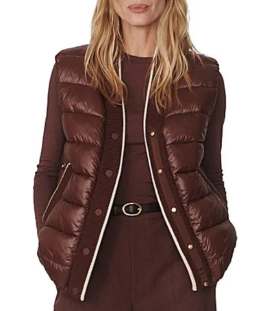 Colwyn Short Boxy V-Neck Sleeveless Quilted Gilet