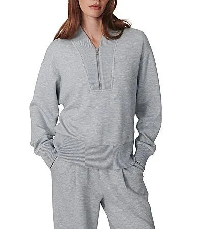 Sally Half-Zip V-Neck Long Sleeve Sweatshirt