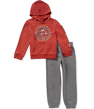 Long Sleeve Strata Grid Hoodie Fleece Joggers Set by Under Armour