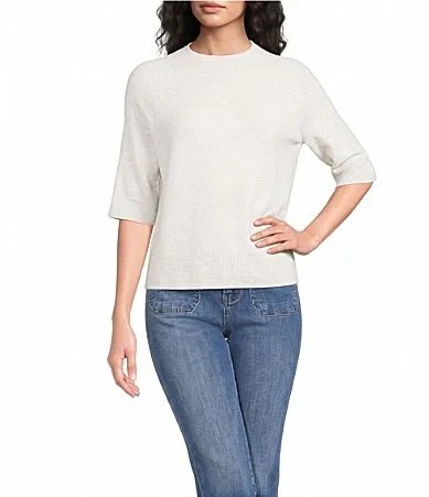 Mock Neck Short Sleeve Sweater by Vince Camuto