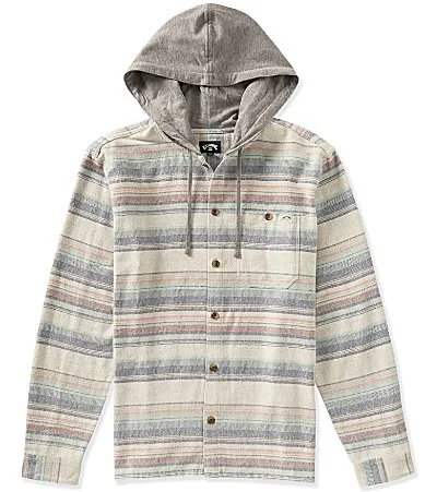 Baja Plaid Long Sleeve Flannel Hooded Jacket by Billabong