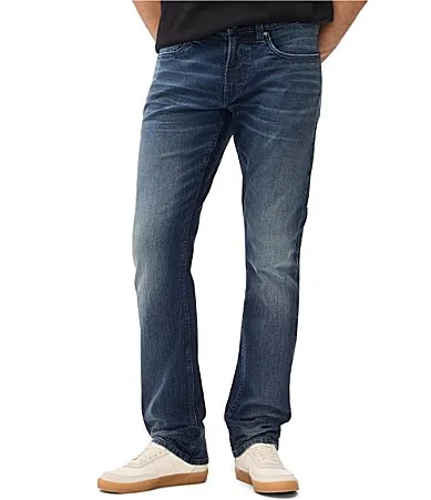 Classic Medium Wash Slim Ash Straight Leg Jeans