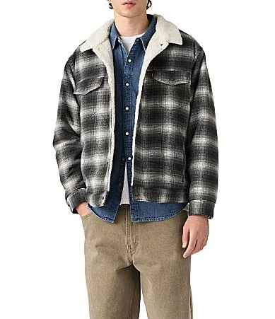 Scottie Plaid Long Sleeve Trucker Jacket by Levi's