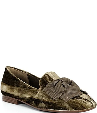 Kimmy Two Velvet Bow Slip on Loafers by Alex Marie