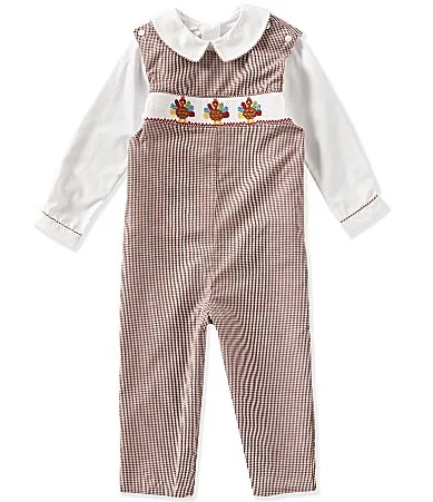 Smocked Turkey Romper by Edgehill Collection