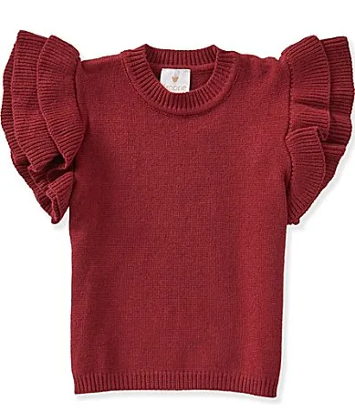 Annie Ruffle Short Sleeve Sweater by Jmarie