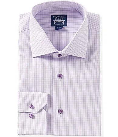 Classic Fit Checked Dress Shirt by Morgan Bixby