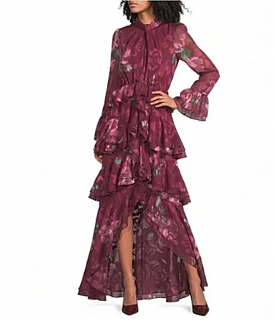 Eloeanora Floral Ruffle Gown by Elliatt