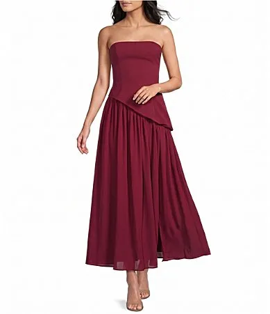 Asymmetrical Front Maxi Dress by Dear Moon