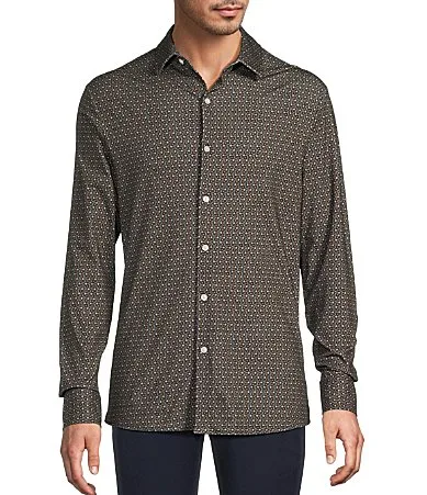 The Heritage Standard Collection Long Sleeve 4FLEX Paisley Sport Shirt by Hart Schaffner Marx