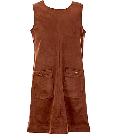 Faux Suede Pinafore Dress by Copper Key